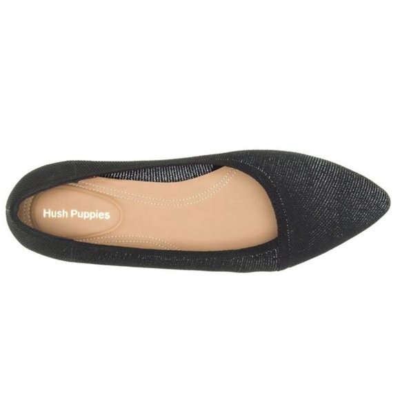 Hush Puppies Shoes - NEW Hush Puppies Sadie Knit Asymmetric V Cut Silver Shimmer Metallic Ballet Flat